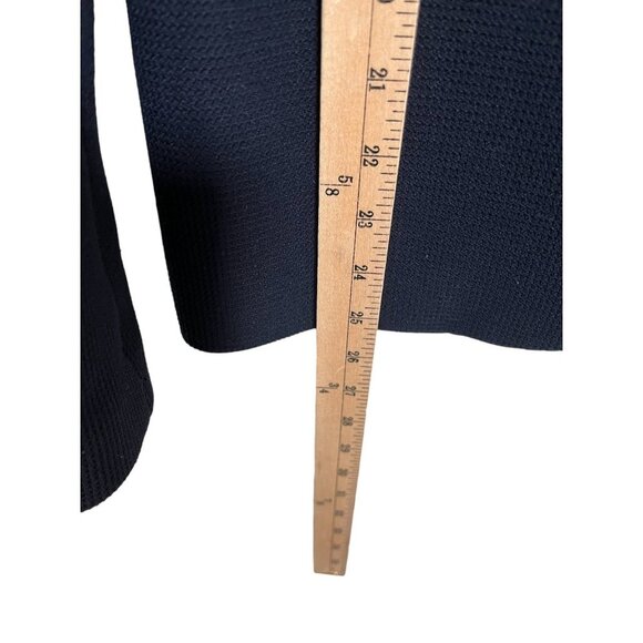 Zara Kate Navy Blazer structured textured waffle gold button blazer sz L - Picture 6 of 9